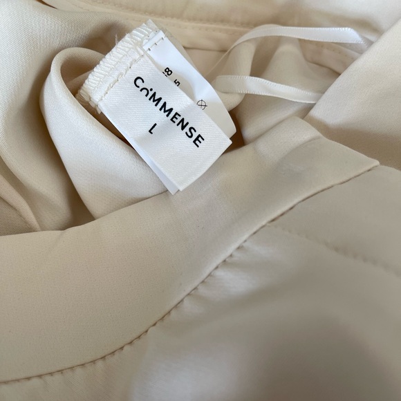 NWT Commense Solid Tube Top With Wide Leg Pants Set Cream Ivory Large - Picture 11 of 14